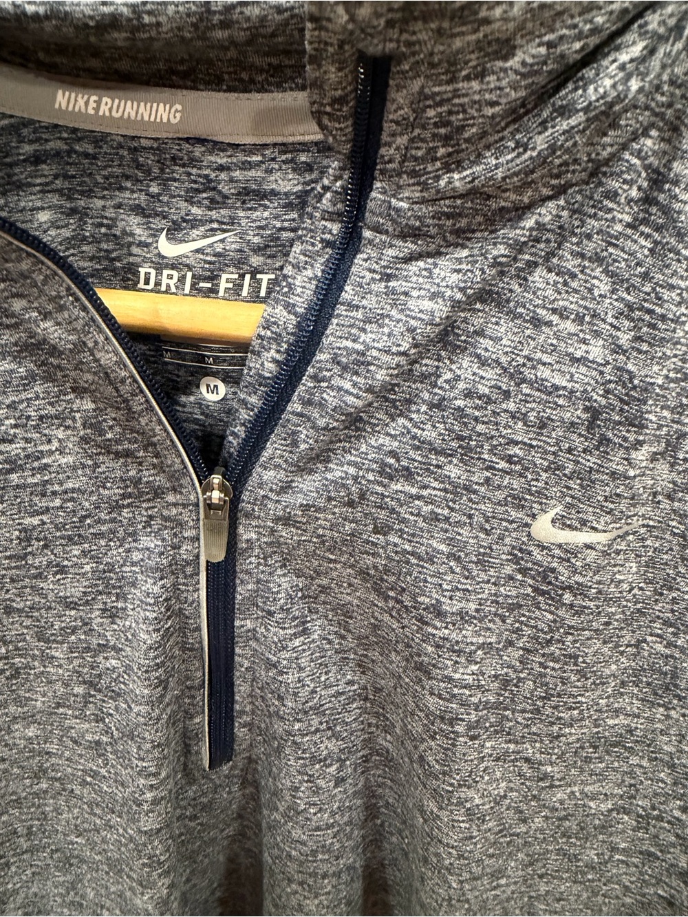 Nike Womens Dri-FIT Element Half-Zip Running Top Grey Heather Pullover Thumbhole - Picture 4 of 5